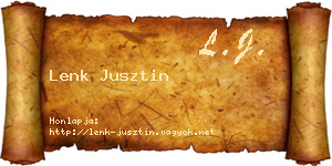 Lenk Jusztin névjegykártya